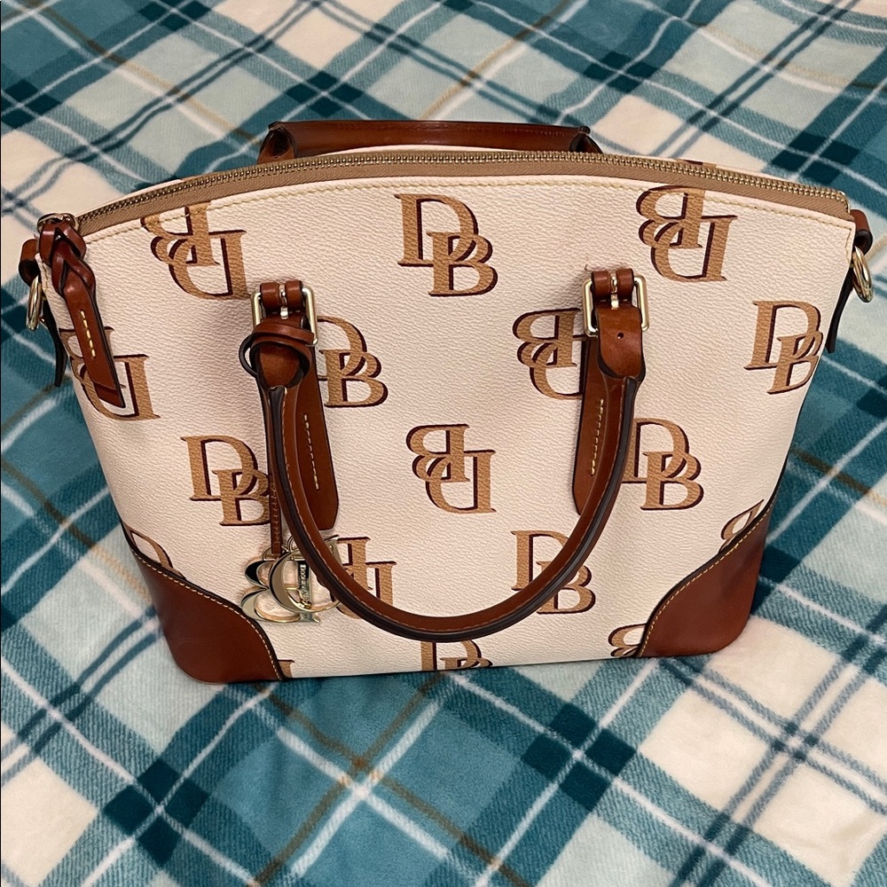 Dooney & Bourke Cream and Brown Tote Bag